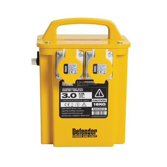 Defender 3kVA Portable Transformer 16A 110V - Damaged Packaging