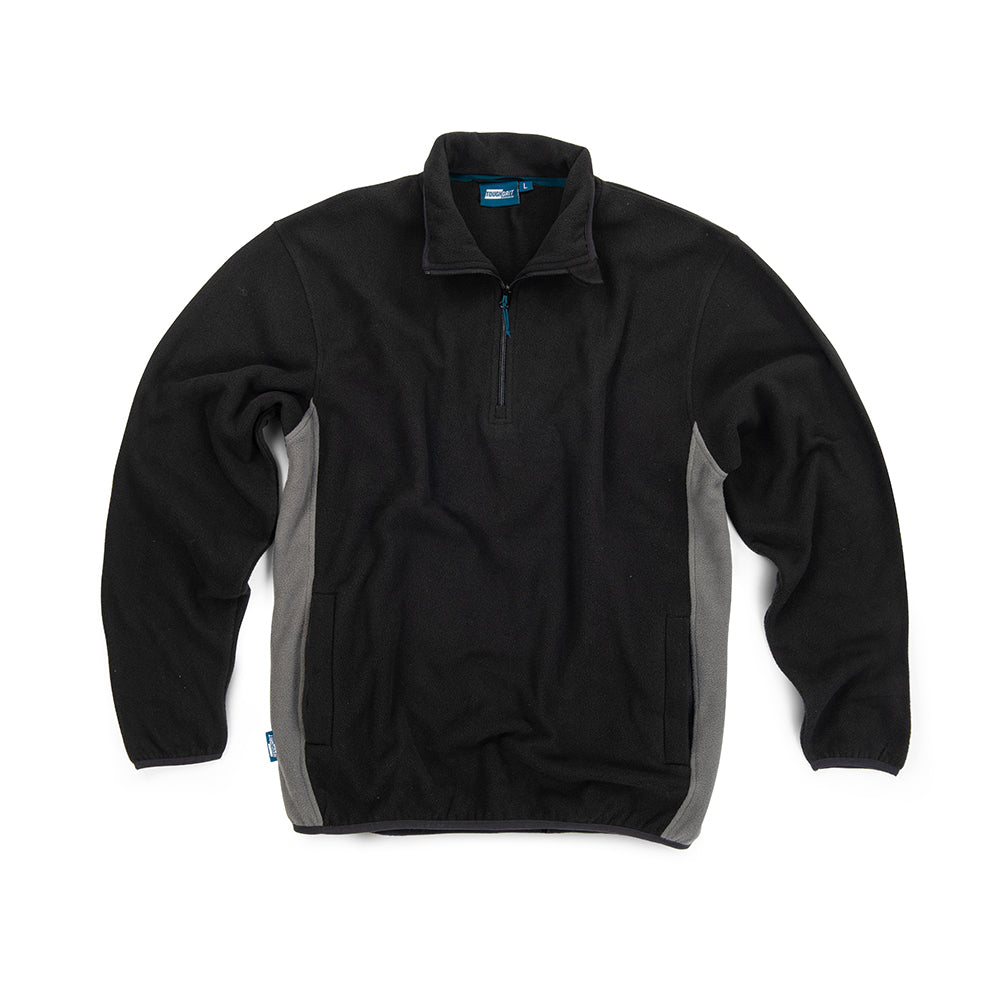 Tough Grit 2-Tone 1/4 Zip Fleece Black / Charcoal - New - warehousetoolsale.com